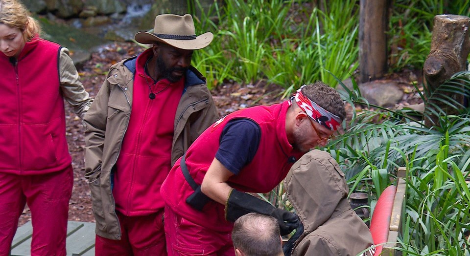 Melvin Odoom and Dean McCullough on the set of I'm a Celebrity...Get Me Out of Here!