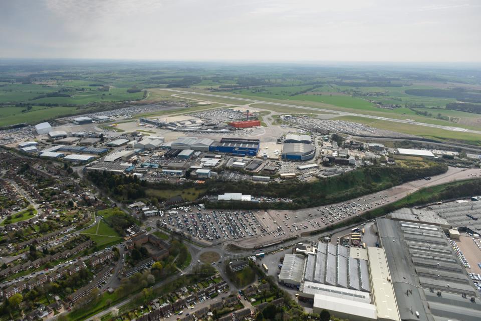 Aerial view of London Luton Airport.