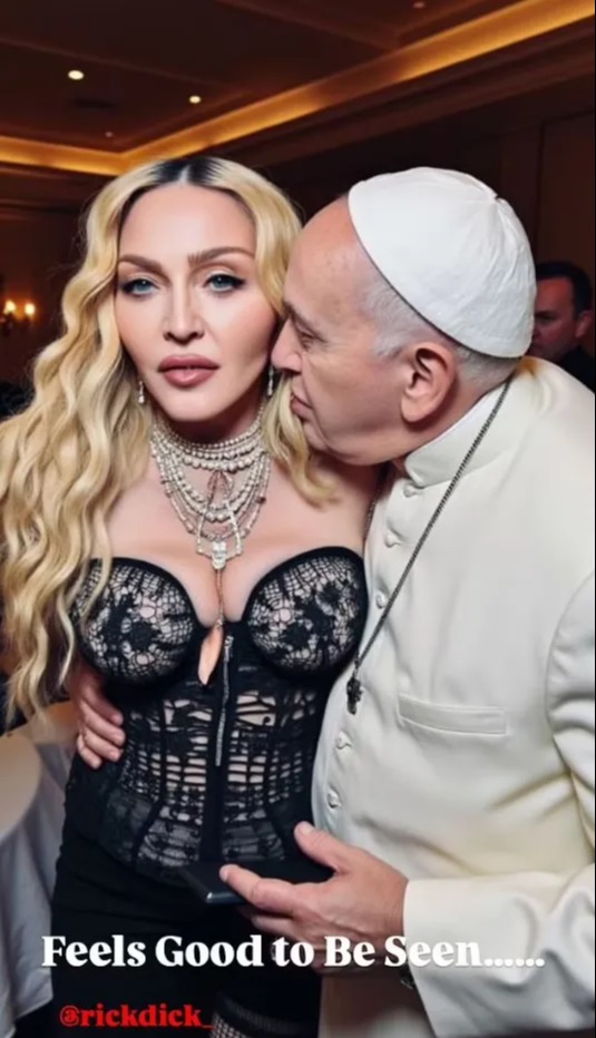 Madonna incited fury over AI-generated images of her with the Pope