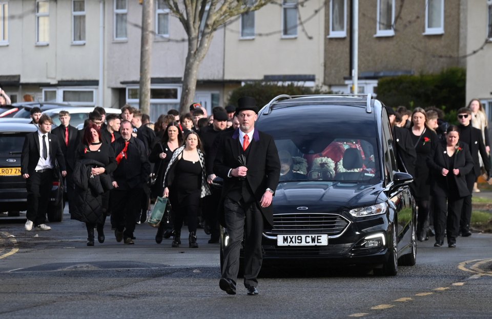 Mourners lined the streets at Owen's funeral