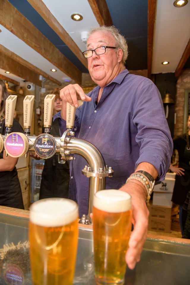 Jezza pulling pints in his Cotswolds boozer The Farmer's Dog