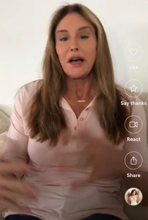 Caitlyn Jenner in a video, criticized for charging $2,500 for personalized videos.