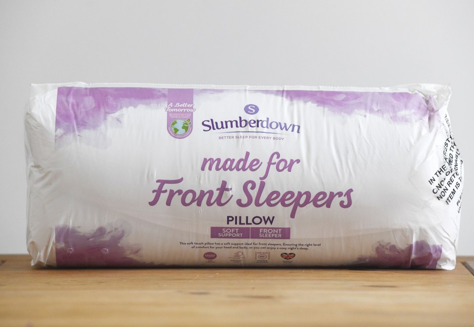 Slumberdown pillow for front sleepers.