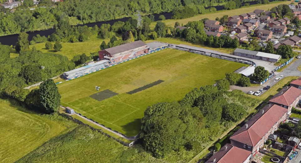 Aerial view of Flixton FC ground.