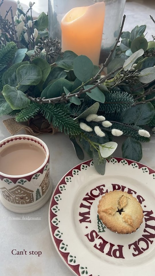 She can't stop eating mince pies