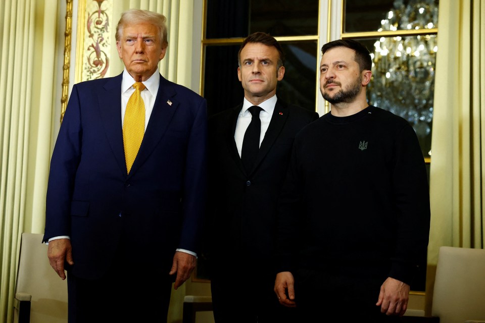 President Zelensky joined Donald Trump and Emmanuel Macron ahead of the reopening ceremony