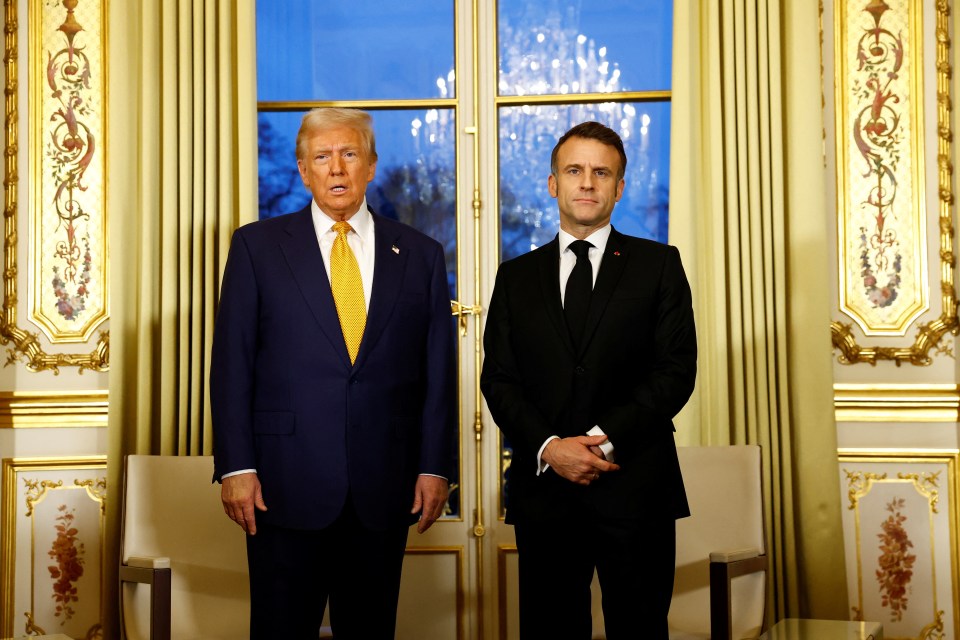 The pair stood for a photo ahead of the opening of Notre Dame Cathedral