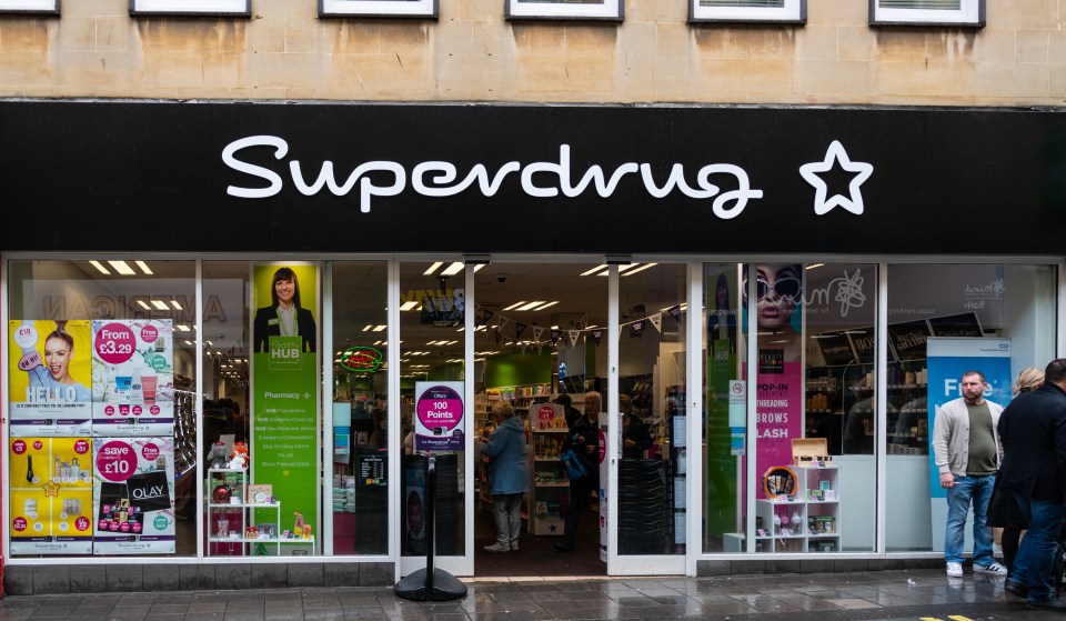 Superdrug store front.