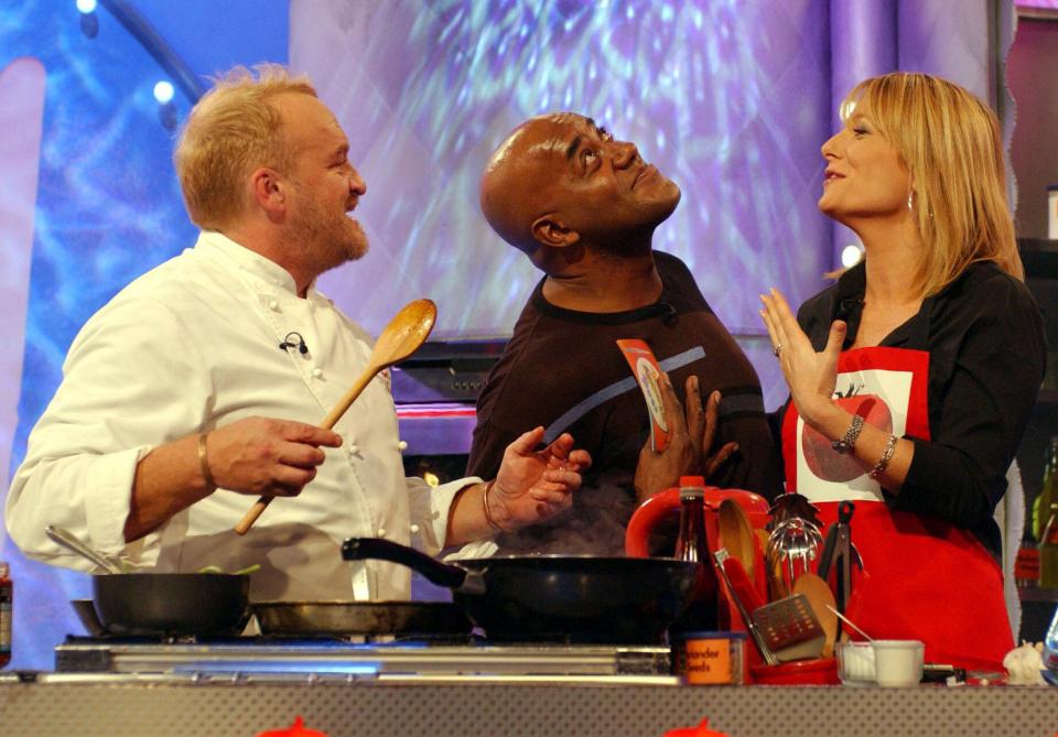 Anthony Worrall-Thompson alongside Ainsley Harriott and Gaby Roslin in a special edition of ‘Ready Steady Cook’ in aid of ‘Children In Need’