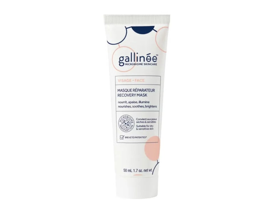 Gallinée's Recovery Mask skincare uses a blend of pre- and probiotic ingredients