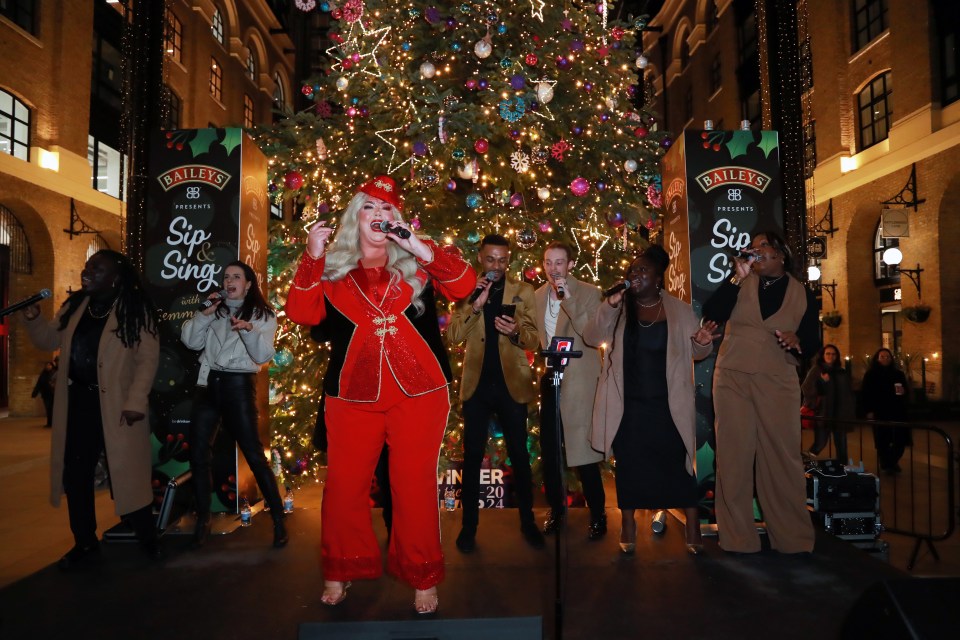 The star led the crowds in a festive sing along after which she said she'd like to do more singing