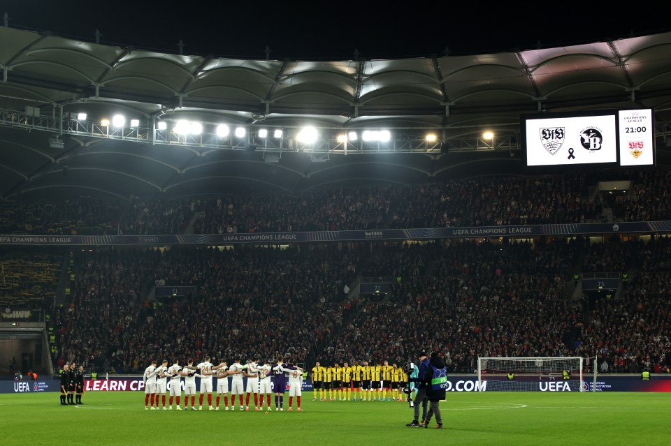 Both teams observed a moment of silence ahead of last night's game