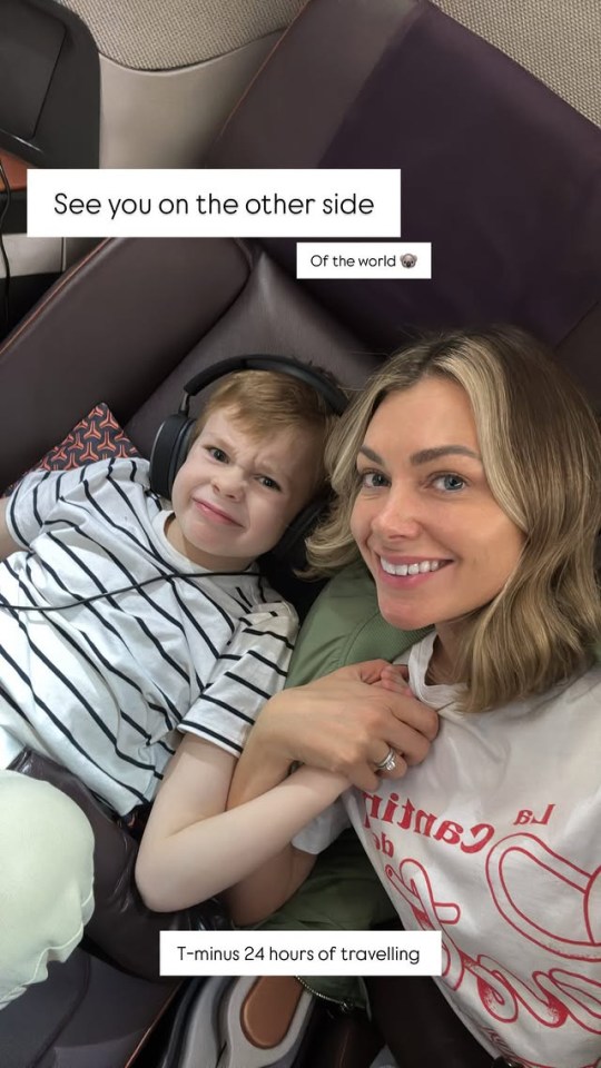 Georgia and Cooper, six, arrived in Australia to support Danny