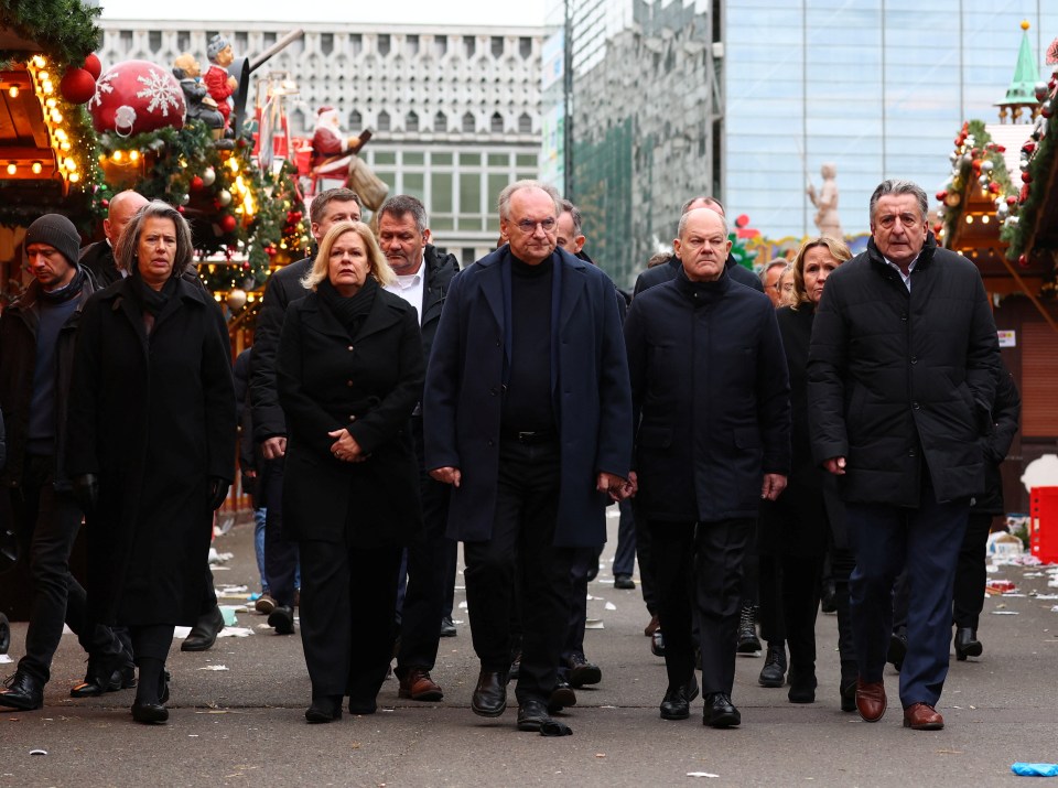 German Chancellor Olaf Scholz arrived in Magdeburg today along with vice-chancellor Robert Habeck