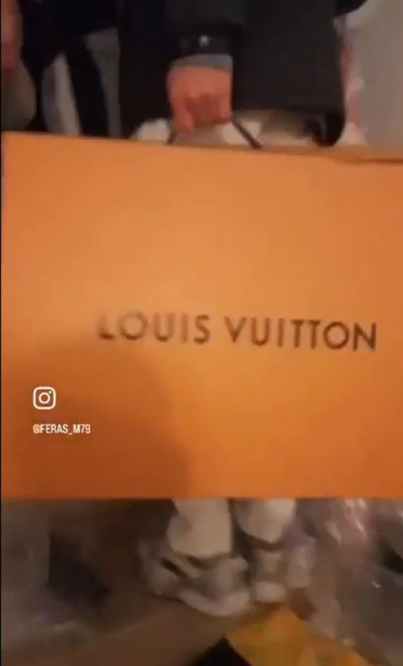 One looter was seen carrying a Louis Vuitton bag and rebels pushed passed each other on the stairs in the palace