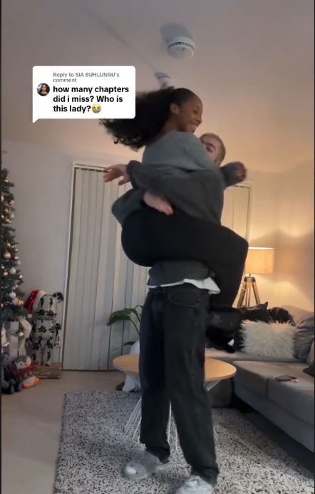 The pair shared a loved-up video where she jumped into his arms