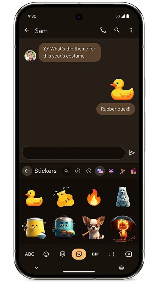 You can now quickly access Pixel Studio stickers in the regular Gboard keyboard