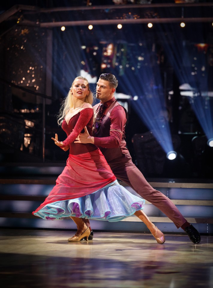 Tasha Ghouri and Aljaz Skorjanec dancing on Strictly Come Dancing.