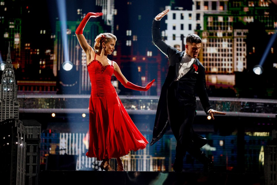 Tasha Ghouri and Aljaz Skorjanec dancing during a Strictly Come Dancing dress rehearsal.