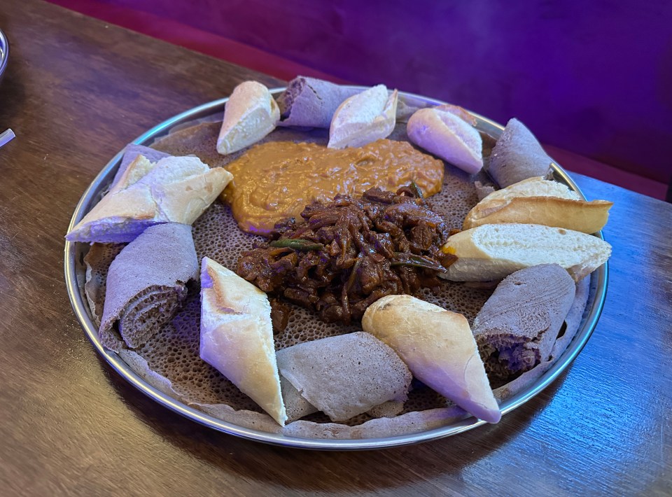 A platter of Eritrean food.