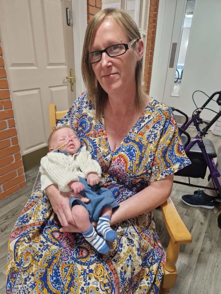 Jayne Carlton, 45, with her son Elijah, who's spending his first Christmas in hospital