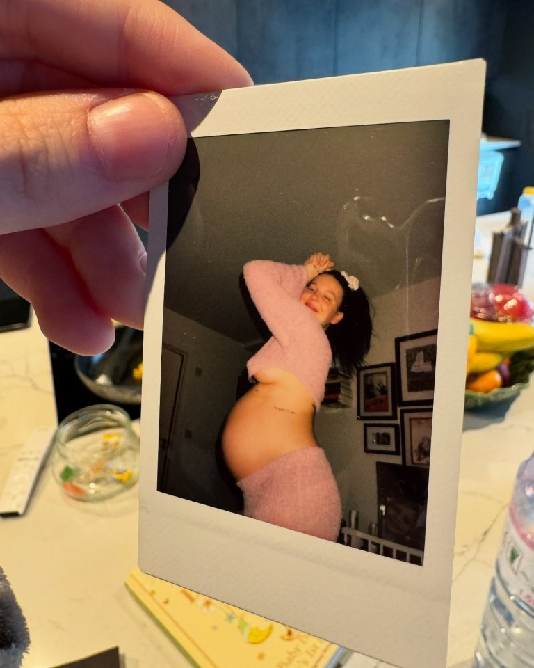 Anne-Marie shared a Polaroid of herself mid-pregnancy