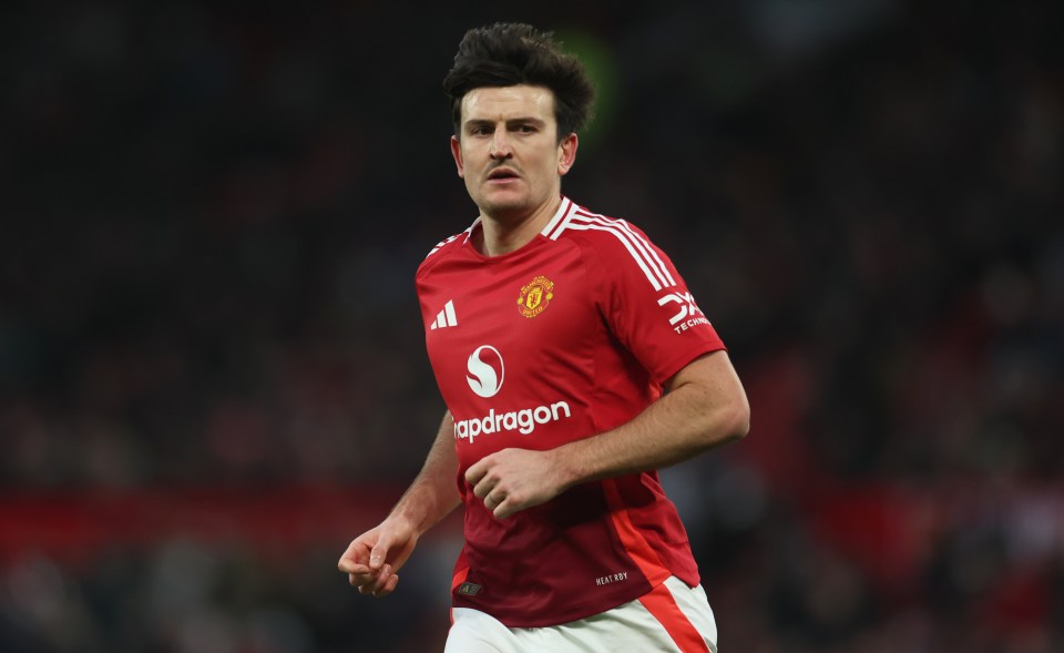 Harry Maguire of Manchester United in a Premier League match.