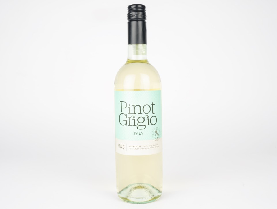 Bottle of M&S Pinot Grigio from Italy.