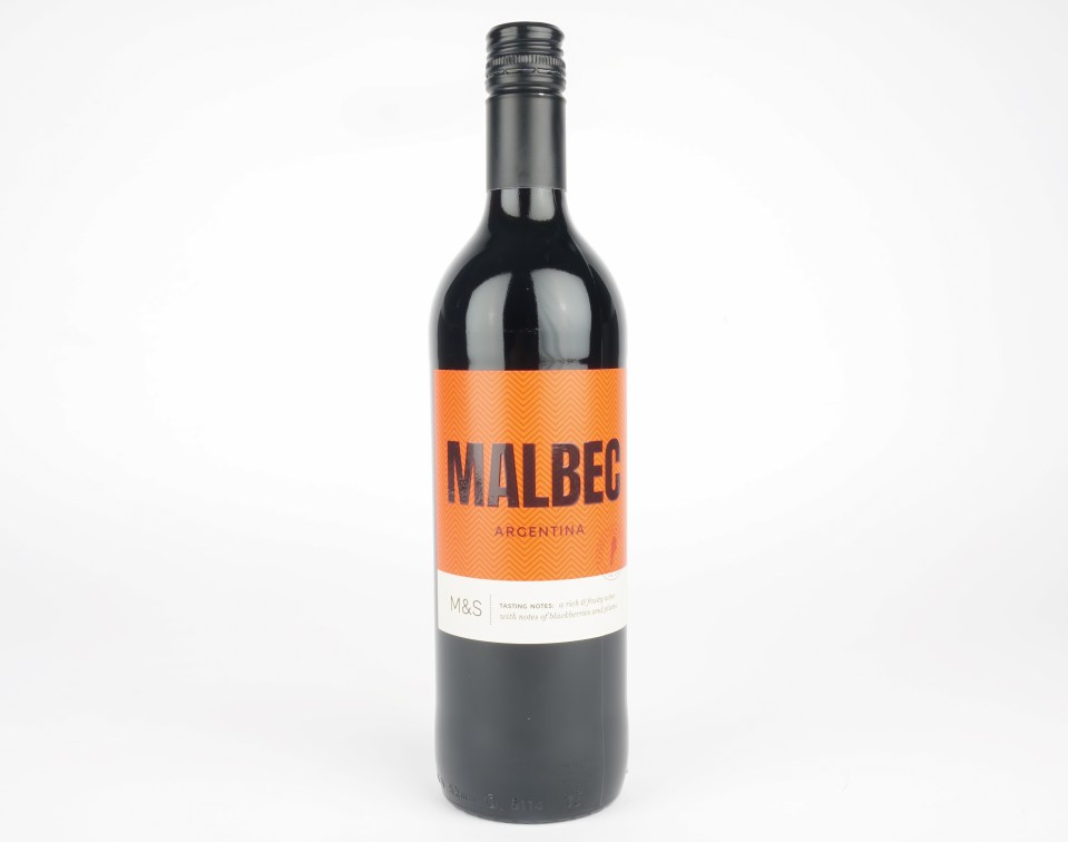 Bottle of Argentinian Malbec wine.