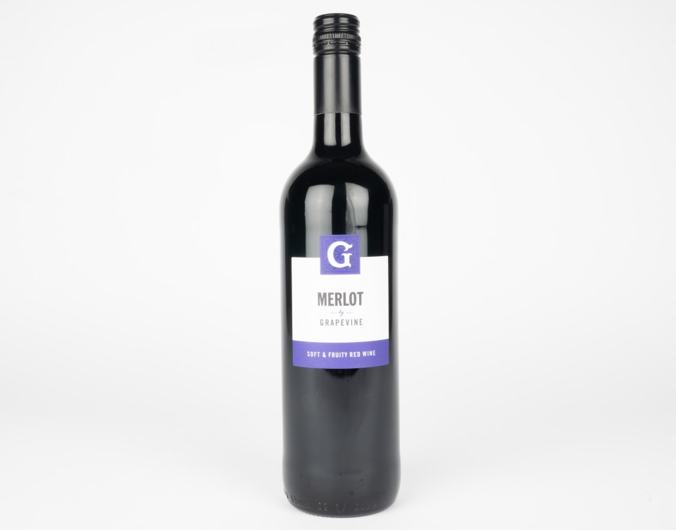 Bottle of Grapevine Merlot wine.