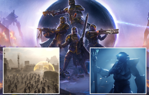 Helldivers 2: Omens of Tyranny promotional image showing soldiers, enemies, and a battlefield.