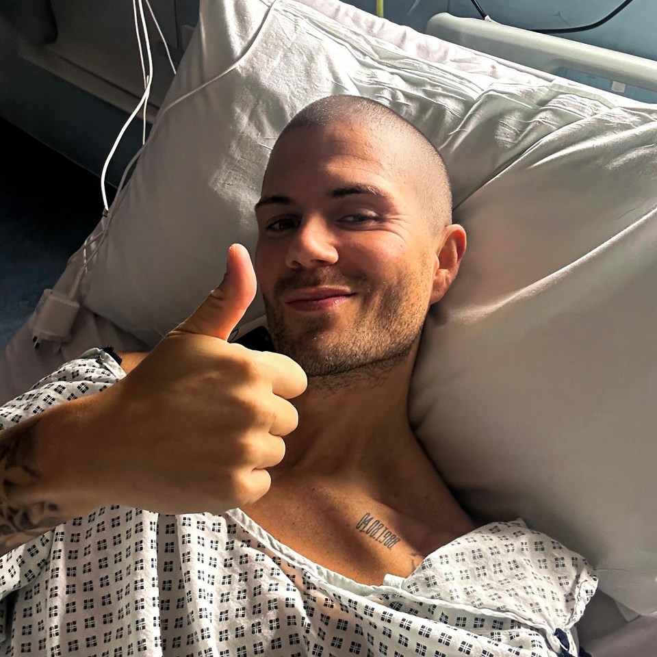 Max George shocked fans with this photo from the hospital bed last night