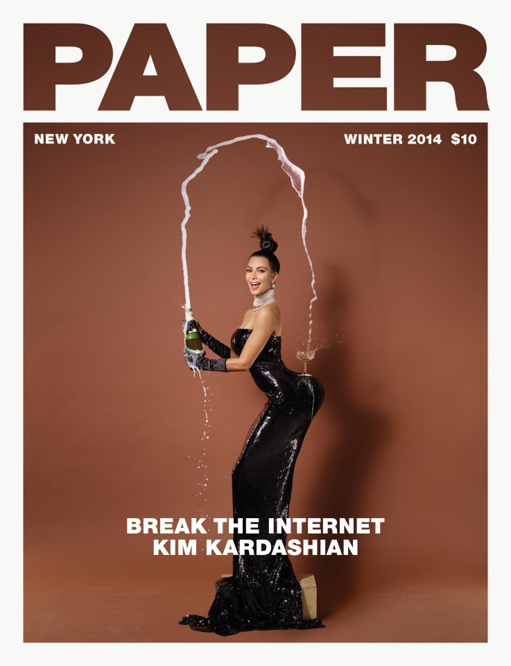 Kim 'broke the internet' when she struck this famous pose for Paper magazine