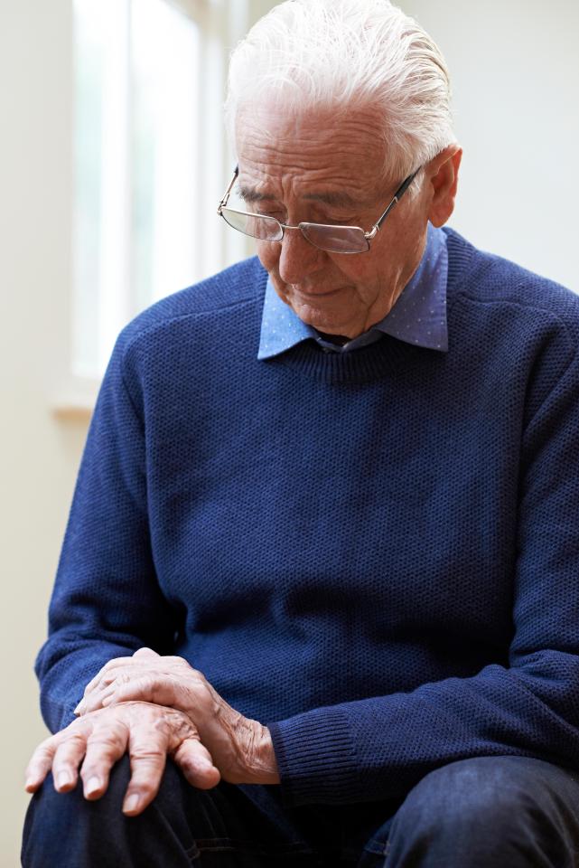 Senior man with Parkinson's disease.