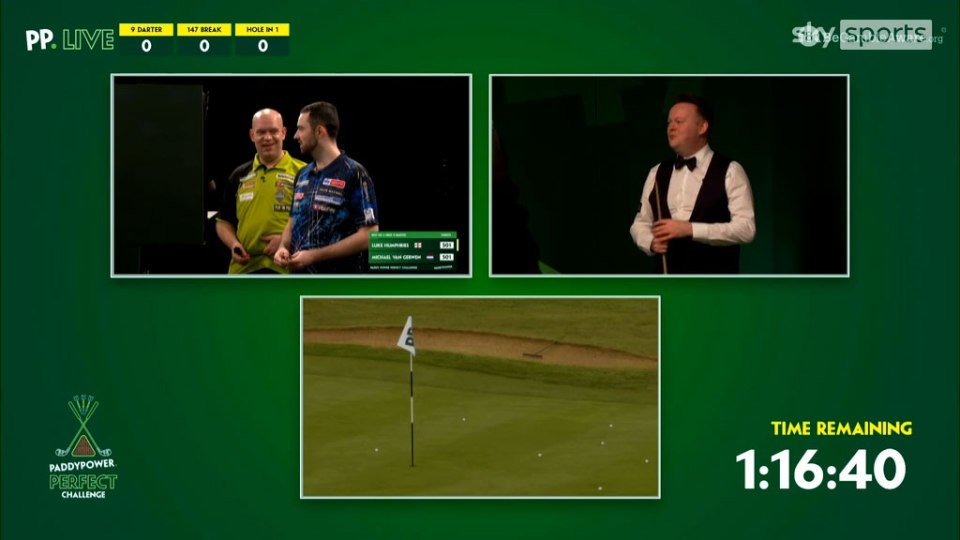 Luke Humphries and Shaun Murphy clashed during the Paddy Power Perfect Challenge