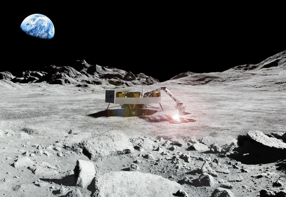 Robots will harvest lunar rock – known as regolith – for construction of the off-Earth buildings