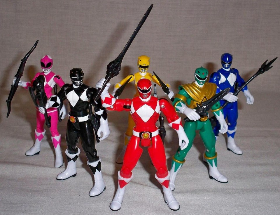 Power Rangers action toys were a favourite toy in the 1990s