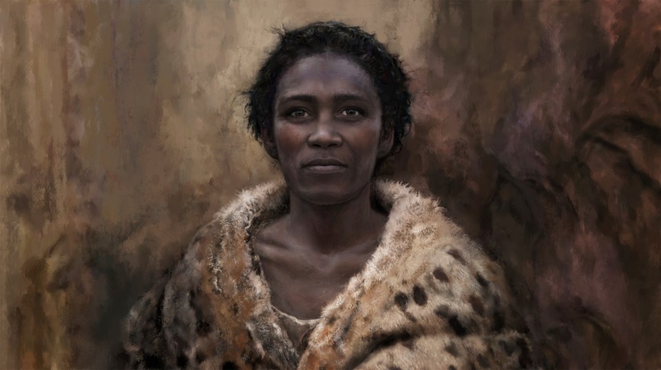 Artist's depiction of Zlatý kůň, an ancient human.