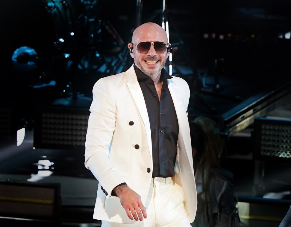 Pitbull performing at the 2020 Latin GRAMMY Awards.