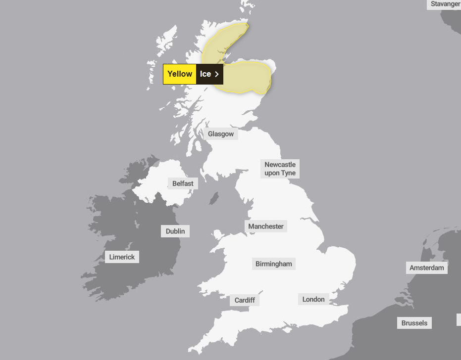 The Met Office has issued a yellow wind warning