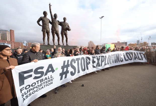 Fans protested outside Old Trafford at the weekend