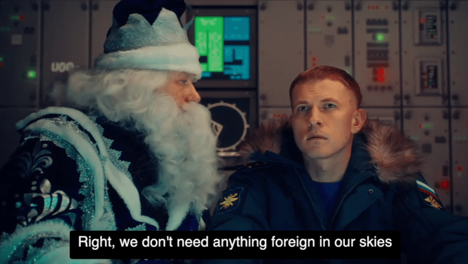 The Russian Santa tells the defence operator 'we don't need anything foreign in our skies'