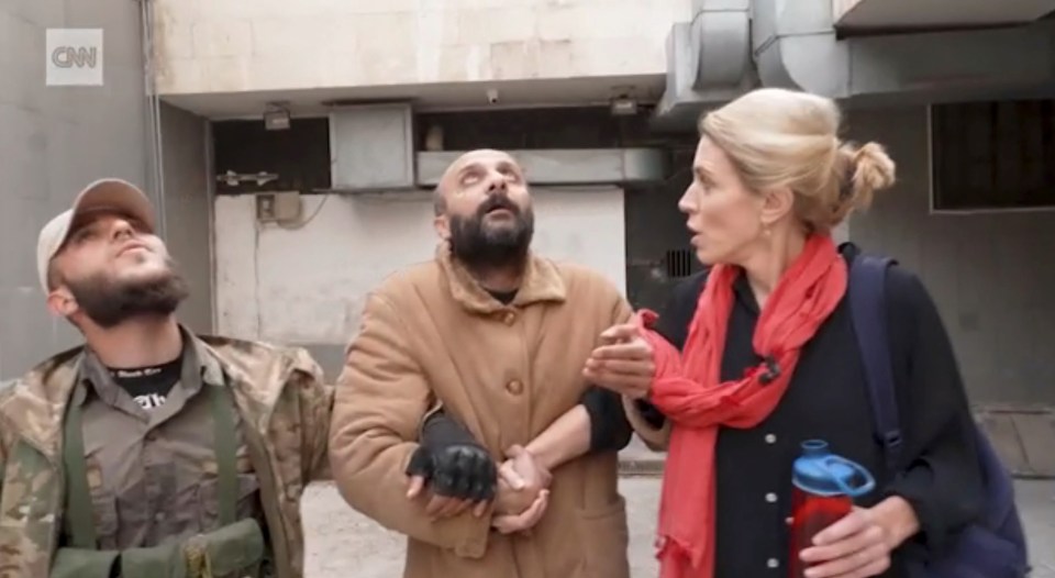 The Syrian 'prisoner' looked up at the sky and exclaimed 'Oh God, there is light' in the clip