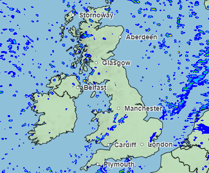 The map for 6am on Sunday