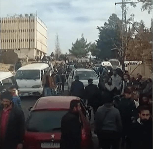 Freed prisoners have been seen flooding onto the streets of Damascus and neighbouring Sednaya