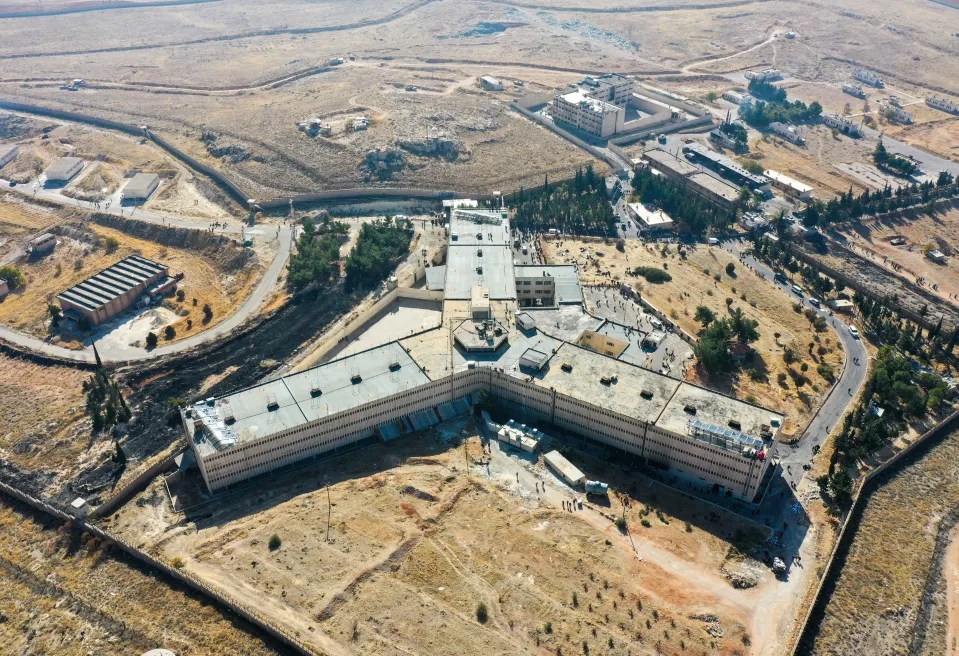 An aerial view of the Sednaya Military Prison