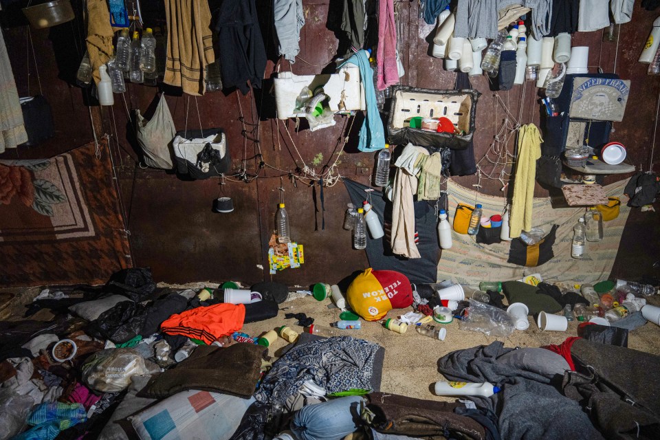 A view of personal belongings of inmates in ‘White Building’ also called as the execution block of Sednaya Prison