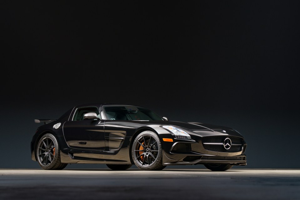 Black 2014 Mercedes-Benz SLS AMG Black Series with low mileage for sale.