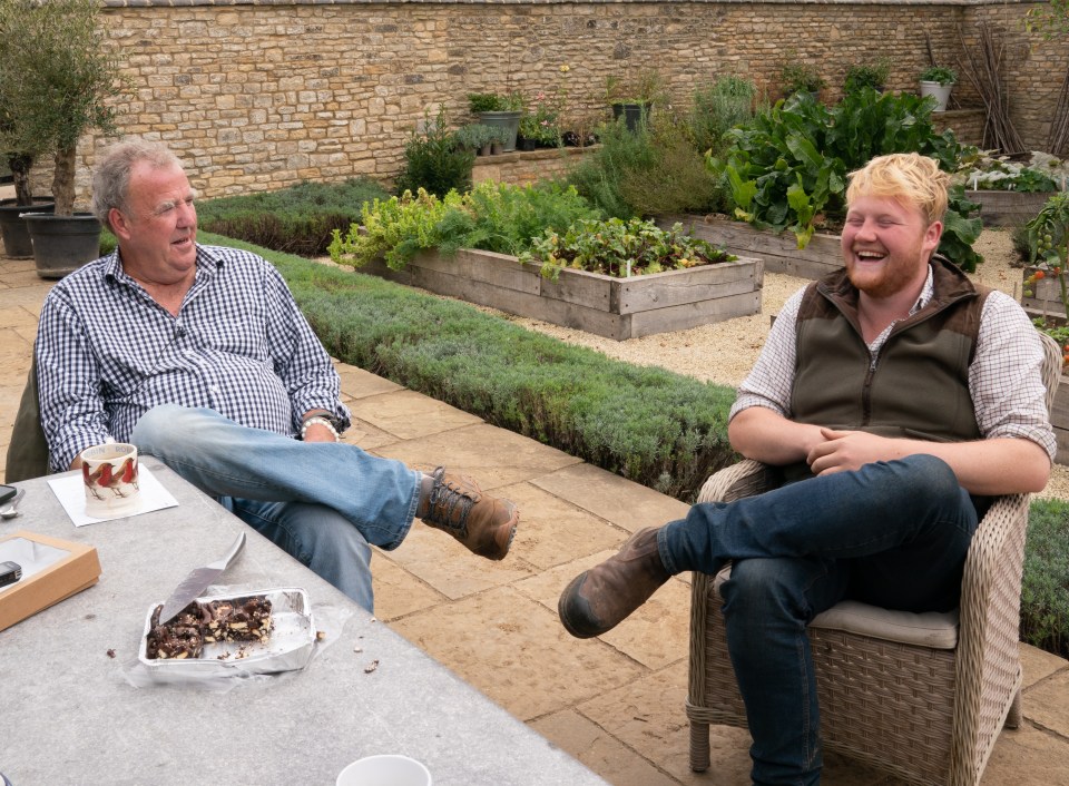 Jeremy Clarkson on his Cotswold Farm with and Kaleb Cooper who helps him on the Farm