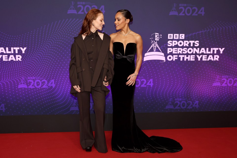 Jess Glynne and Alex Scott at the BBC Sports Personality of the Year awards.